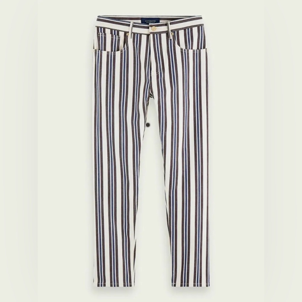 Scotch & Soda Striped Jeans Blue Multicolor